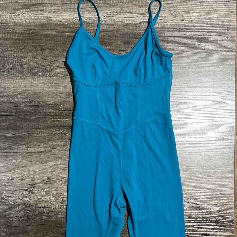 Sleeveless Teal Romper Jumpsuit with Slim Straps
